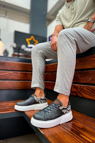 BZ Moda Sauerbergg B145 Orthopedic ανδρικό αθλητικό παπούτσια - Casual Skin, Anthracite CBT
