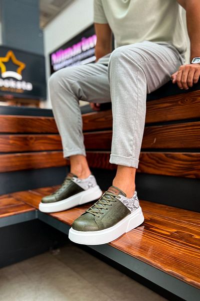 BZ Moda Ανδρικά ορθοπεδικά αθλητικά παπούτσια B145 Sauerbergg - Casual Skin, Αθλητικά παπούτσια Khaki CBT