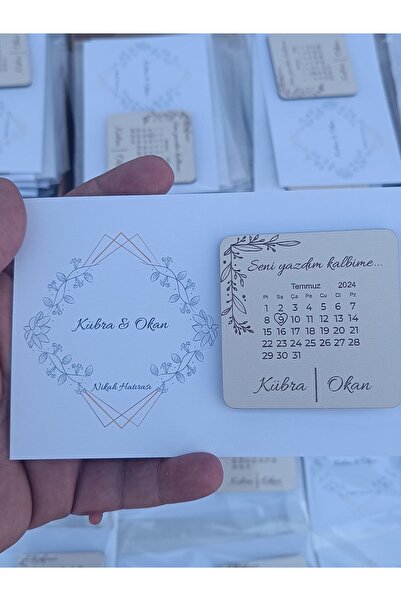 şeyma lazer Tebrik Kartlı Ahşap Nişan Düğün Nikah Söz Magneti 20li