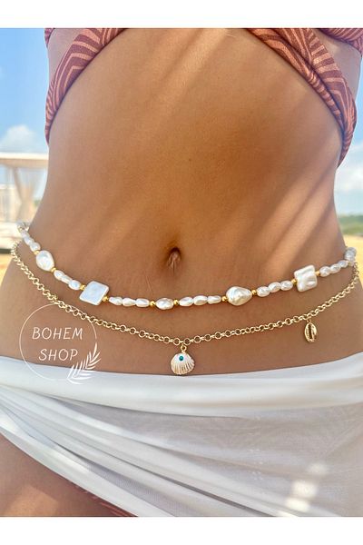 Bohem Shop قلادة الخصر البوهيمية، وحزام الخرز، وبيكيني البحر