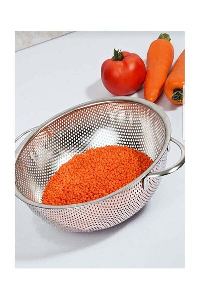 Enfa Stainless Steel Pasta Strainer - 22.5 Cm