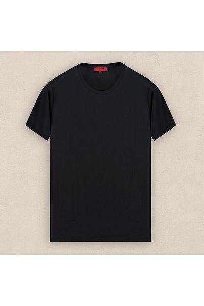 Sarar Tricou de bază negru - decolteu, mânecă scurtă, croială subțire, țesătură modal