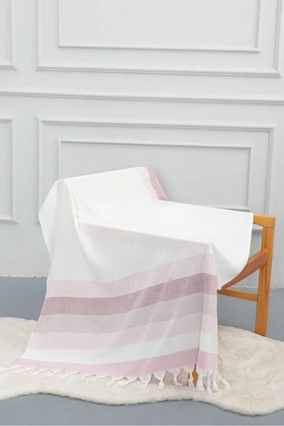 Dokubba Thin pesticide beach towel 90×180 cm washed soft pesticide white fussia