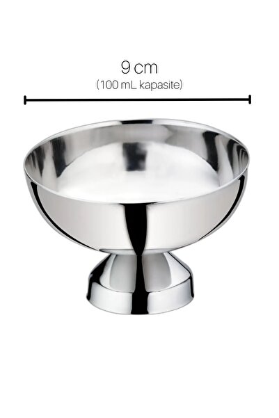 BİODATA 9 cm  Dondurma Kasesi Lokumluk Çerezlik 304 Paslanmaz Çelik Dondurmalık Tatlı Kasesi Pilav Ölçeği