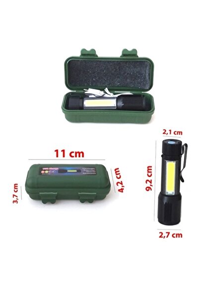asomi El Feneri Ultra Güçlü 2500 Lumen 5w Cob Led Usb Şarjlı El Feneri