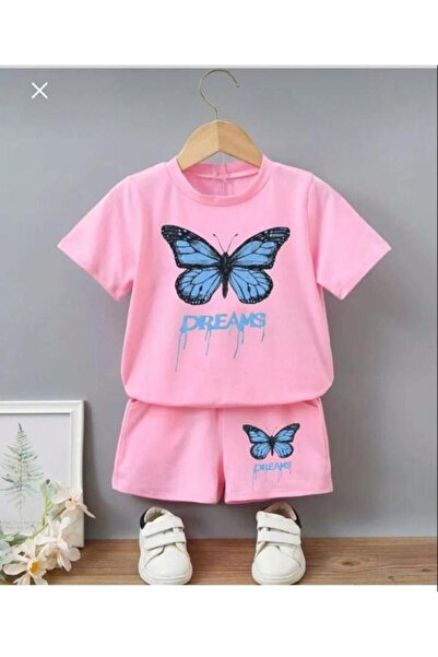 VESTIR BIEN Set pentru copii cu model fluture roz