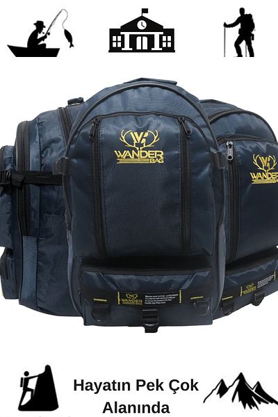 Baggor Wander 50 Liter Blue Multi-Eye Hiking-travel-school-mountaineer-trekking-camping Backpack