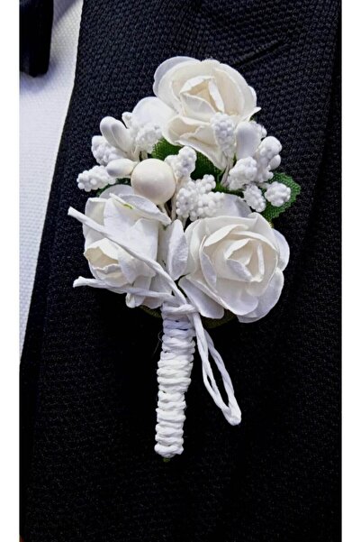 byYavuz Beyaz Yaka Çiçeği ( 10lu Paket ) Damat Yaka Çiçeği-sağdıç Yaka Çiçeği...
