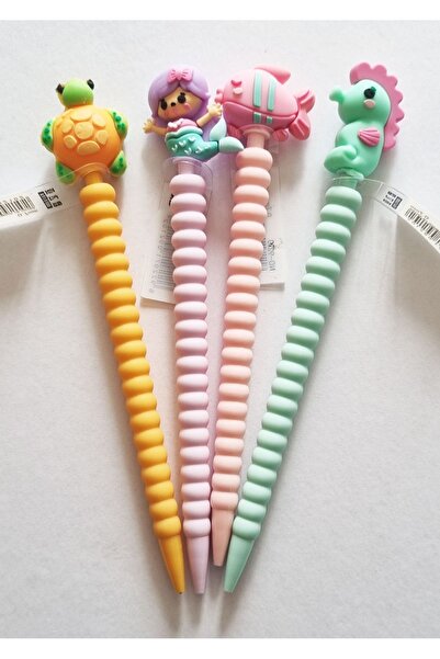 Modellino 4'lü Deniz Kızı, Balık, Deniz Kaplumbağası, Deniz Atı Başlı 07 Uçlu Kalem Seti