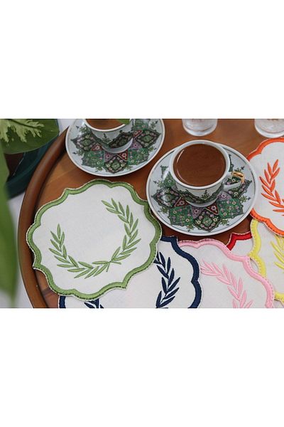 vipceyiz 6-Piece Laurel Laurel Patterned Presentation Napkin