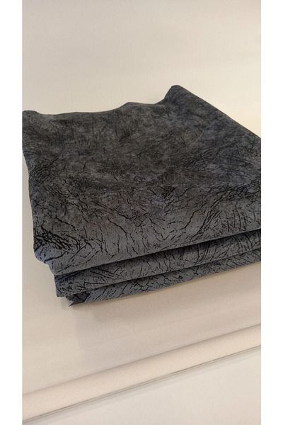 ceyizimdekor 3 Pieces Vein Patterned Anthracite Gray Sponge Non-Slip Sofa Bed Cover