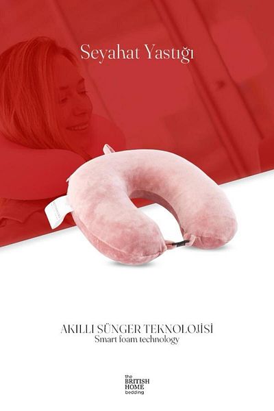 Britishome Bedding Visco Travel Pillow Orthopedic Professional Comfortable Sleeping Pillow Postoperative Pillow Powder Travel