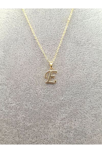 Han Ticarethane Letter E Gold Colored Necklace