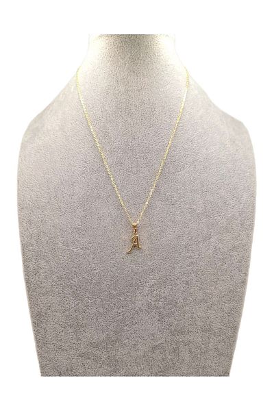 Han Ticarethane Letter A Gold Color Necklace