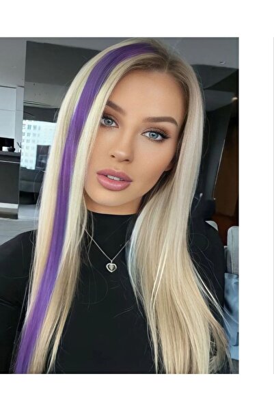 EBMER Μωβ Χρώμα Κομμωτήριο Μαλλιών με Κλιπ Έγχρωμα Μαλλιά 50 εκ.