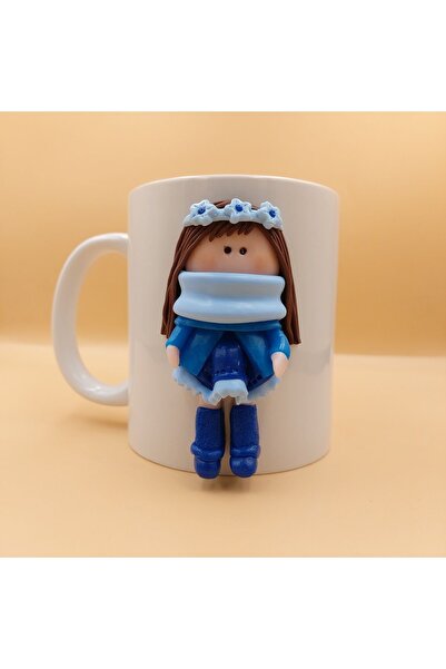 kuphane 3d Kabartma El Yapımı Tilda Bebek Kupa Bardak, Kız Bebek Figürlü Özel...