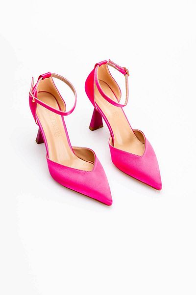 Buem Shiny Satin - Casual Stylish High Heel Shoes, Ankle Strap