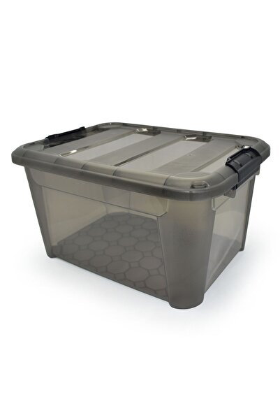 Melkan Home Saklama Kutusu, Depolama Düzenleme Kasası, Oyuncak Kutusu, Çok Amaçlı Düzenleyici 40 Litre Füme