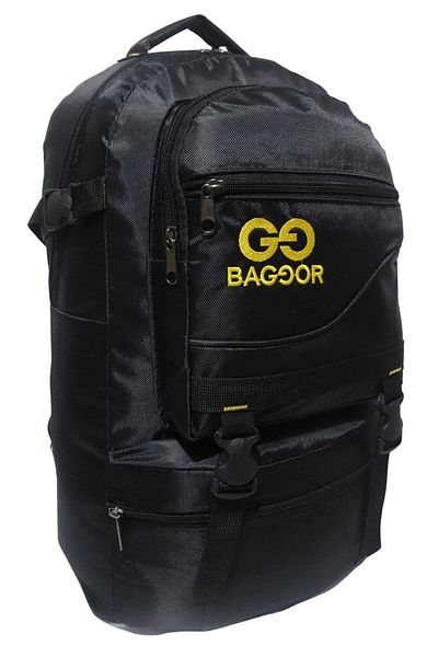 Baggor Μαύρο αδιάβροχο 50 λίτρων με θήκη φορητού υπολογιστή πολλαπλών διαμερισμάτων Campinger-travel-Mountaineer-School Backpack