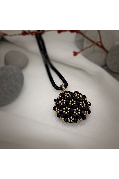 Sam Büyük Cevşen Kolye - Sosis Zincirli / El Yapımı Kristal Boncuk Örme /