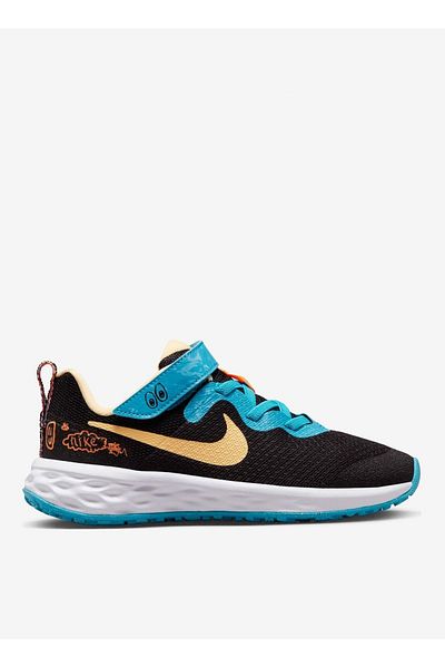 Nike Black - Gray - Silver Men's Walking Shoes FB2718-001 NIKE REVOLUTION 6 LIL PS
