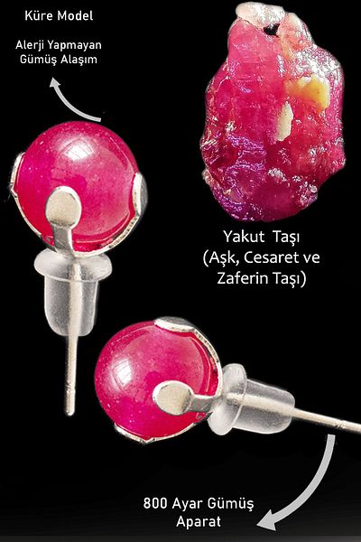 Tesbih Atölyesi Ruby Dot Natural Stone Earrings - Certified