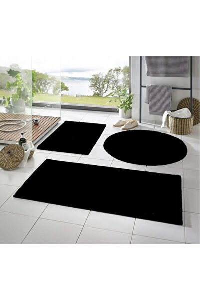 Sarar 3'lü Banyo Paspası Halısı Peluş Halı Klozet Takımı 50x70--50x50---50x50(yuvarlak)