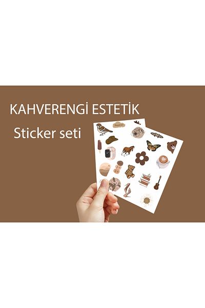 Akumastik Vsco Brown Brown Aesthetic Planner - طقم ملصقات كمبيوتر محمول مقاس 3.5 سم 30 قطعة