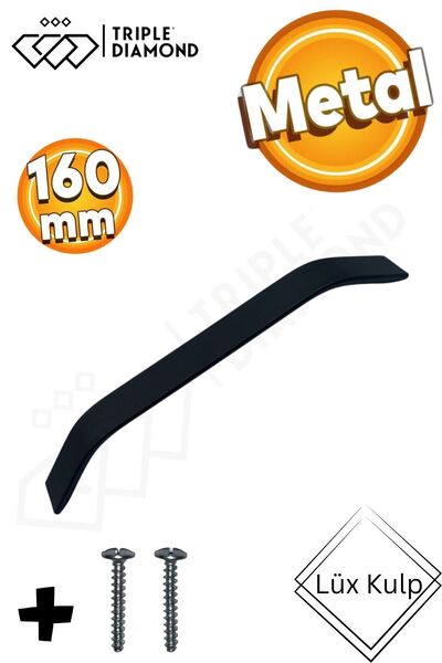 Triple Diamond 160 mm Metal Mat Siyah Çekmece Kulpları Mutfak Dolap Mobilya K...