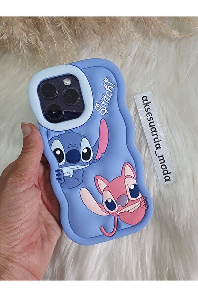Aksesuarda Moda Iphone 14 PRO MAX Uyumlu Stitch Disney Lilo Ve Stiç Hamur Sil...