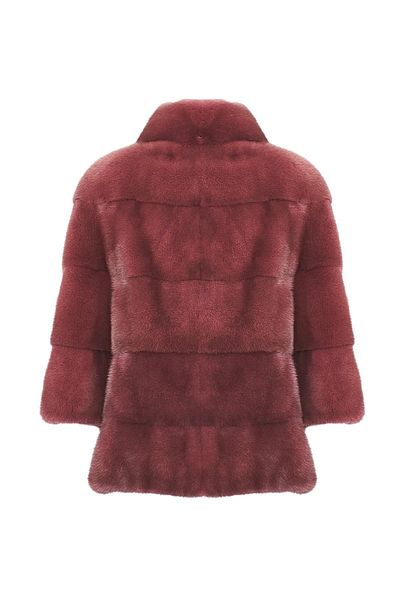 janbely Burgundy Mink Fur