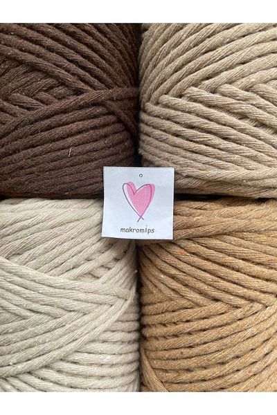 Makromİps MACROME STRING (4 pieces X 250 gr) COTTON SINGLE STRING SCAN HOBBY KEYCHAIN PACK RAINBOW BAG STRING