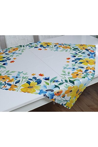 WENESSİ Çiçekli Renkli Desenli Baskılı Polyester Kumaş Fiskos Örtüsü(95×95cm)
