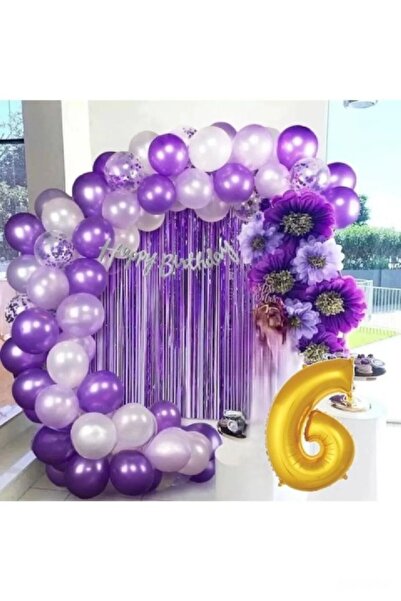 BKMC PARTY SET LUXURY DE LANȚURI DE BĂLONI VIOLETE LILA, SET PENTRU PETRECERE...