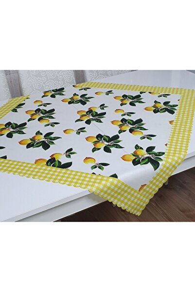 WENESSİ Limon Desenli Baskılı Polyester Kumaş Fiskos Örtüsü(95×95cm)