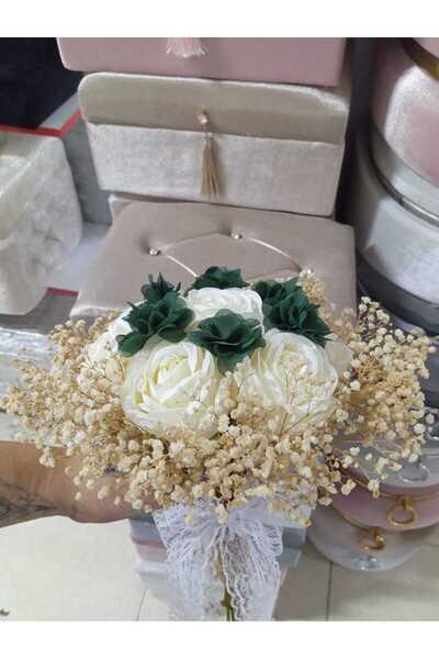 Evsay Lüx Şakayık Gelin Buketi Söz Nişan Düğün Aksesuarı Gelin Çiçeği Gelin E...
