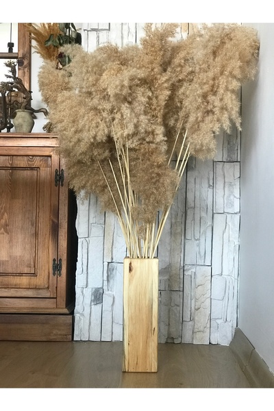 lata ahşap Ahşap dekoratif saksı, çiçeklik (Pampas dahil değildir)