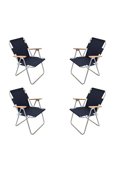 Bofigo Lacivert 4 Adet Bahçe Sandalyesi Katlanır Sandalye Balkon Sandalyesi L...