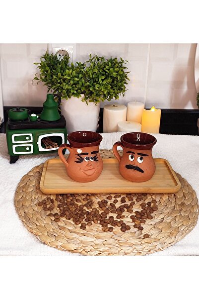 HerşeyTopraktan Handmade Emoji Emoticon Earth Mug & Cup 2 Pack