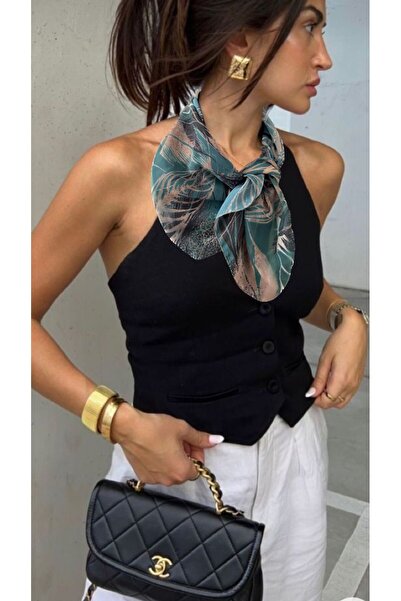 quella atelier Yaprak Desenli Fular Çanta Fuları