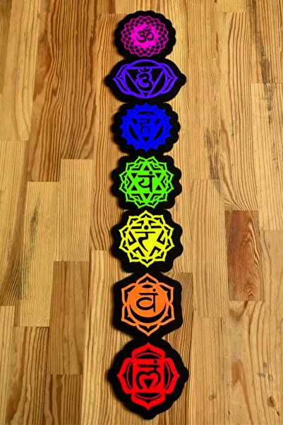 UNT Yoga 7 Çakra (Seven Chakras ) Renkli Tablo Seti, Duvar Dekoru