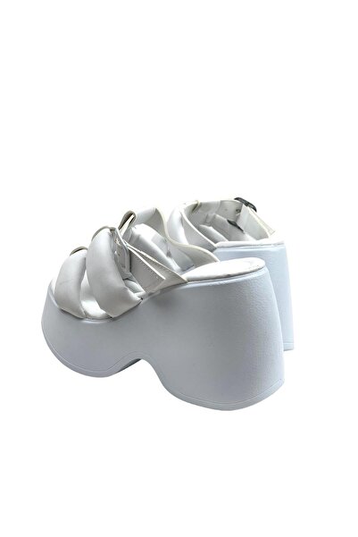 bescobel White Wedge Sole Women's Sandals - Opla 10 Cm