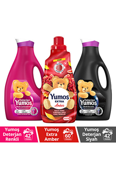 Yumoş Çamaşır Yumuşatıcısı Amber 1440ml Sıvı Deterjan Renk 2520ml Sıvı Deterj...