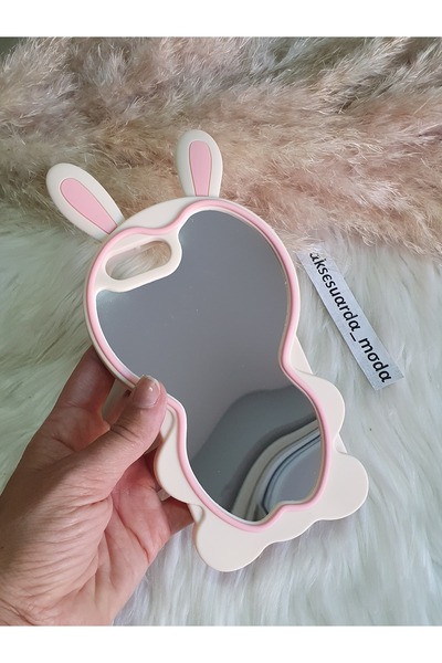 Aksesuarda Moda iPhone 6 PLUS - 6S PLUS UYUMLU AYNALI KULAKLI SİLİKON KILIF