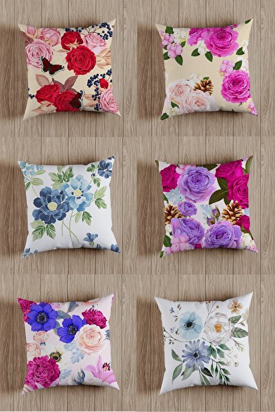 fdm desıgn غطاء وسادة مزخرف بتصميم خاص مطبوع على الوجهين، مجموعة من 6 قطع