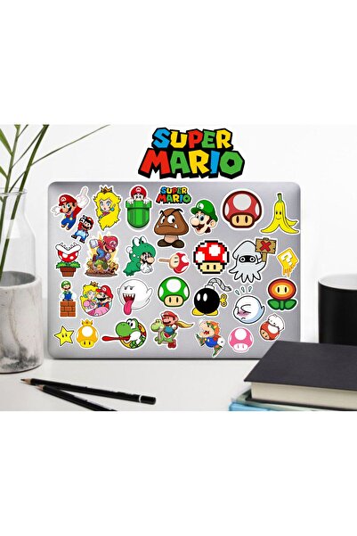 BENİMSER REKLAM ملصق سوبر ماريو بروس - ملصق قارورة للهاتف والكمبيوتر المحمول ...