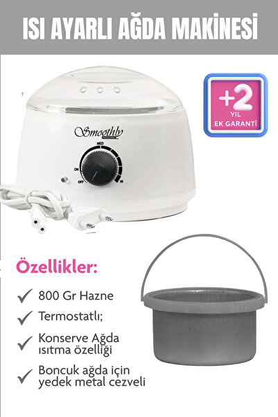 Smoothly Isı Ayarlı Sir Ağda Makinesi, Kalıp Ağda Boncuk Ağda Konserve Ağda Uyumlu Ağda Kazanı Beyaz Renk