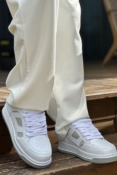 BZ Moda B2410 Avax Ανδρικό Sneaker - Ορθοπεδική σόλα, Casual Skin, Αθλητικά παπούτσια CBT Λευκό/Γκρι