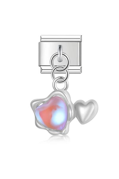 ITALIAN 9mm Italian Charm - Romantic Heart Pattern Dangle