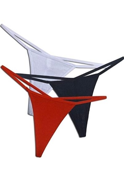 Oprah 3 Lü Paket İpli Esnek Tanga Külot